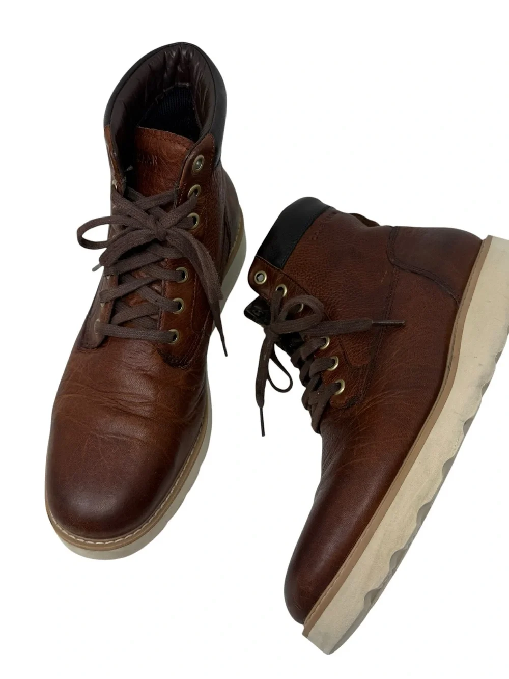 Cole Haan Nantucket Men’s Size 8.5 Rugged Lace Up Grand.OS Ankle Brown Boots
